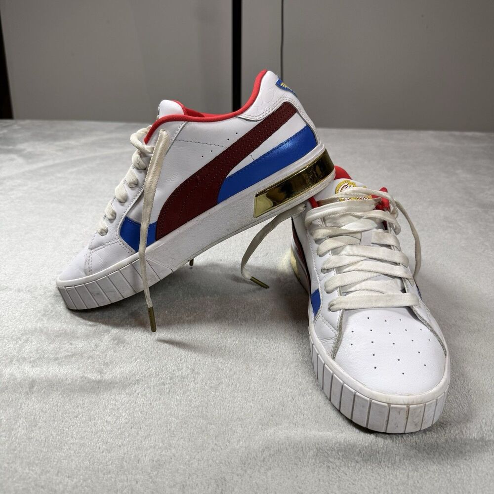 Puma Cali Star Wonder Woman Shoes 9.5 White Leather Superhero
